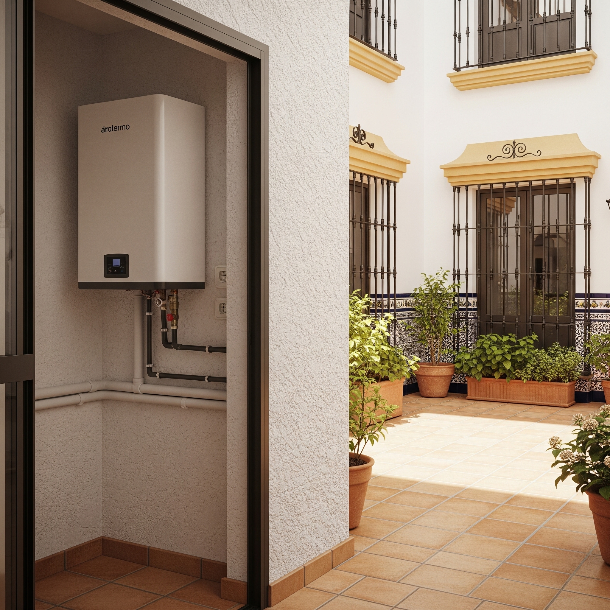 Instalación de aerotermia en una vivienda particular en Jerez